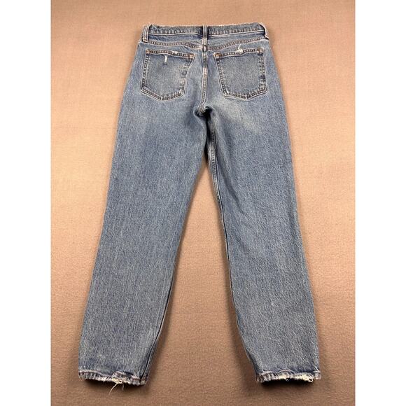 Abercrombie and Fitch The Mom High Rise Jeans Size 28/6 Blue Denim Button Fly - Picture 2 of 11
